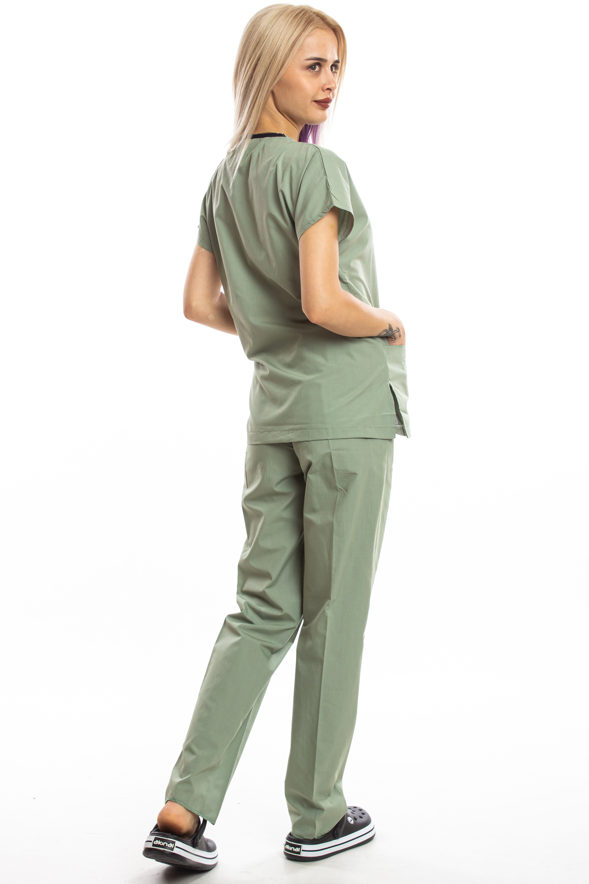 Küf Yeşili Cerrahi Doktor Hemşire Scrubs Forma Takım