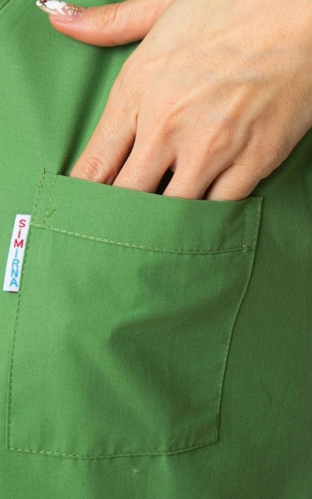 Fıstık Yeşili Cerrahi Doktor Hemşire Scrubs Forma Üst