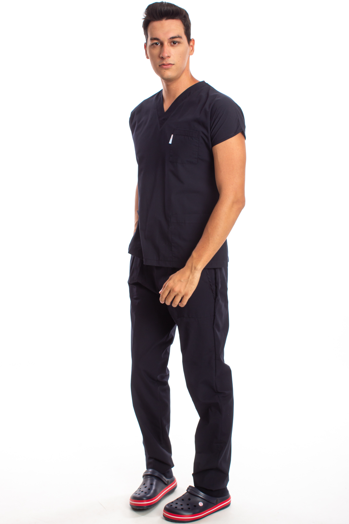 Lacivert Erkek Cerrahi Doktor Hemşire Scrubs Forma Takım