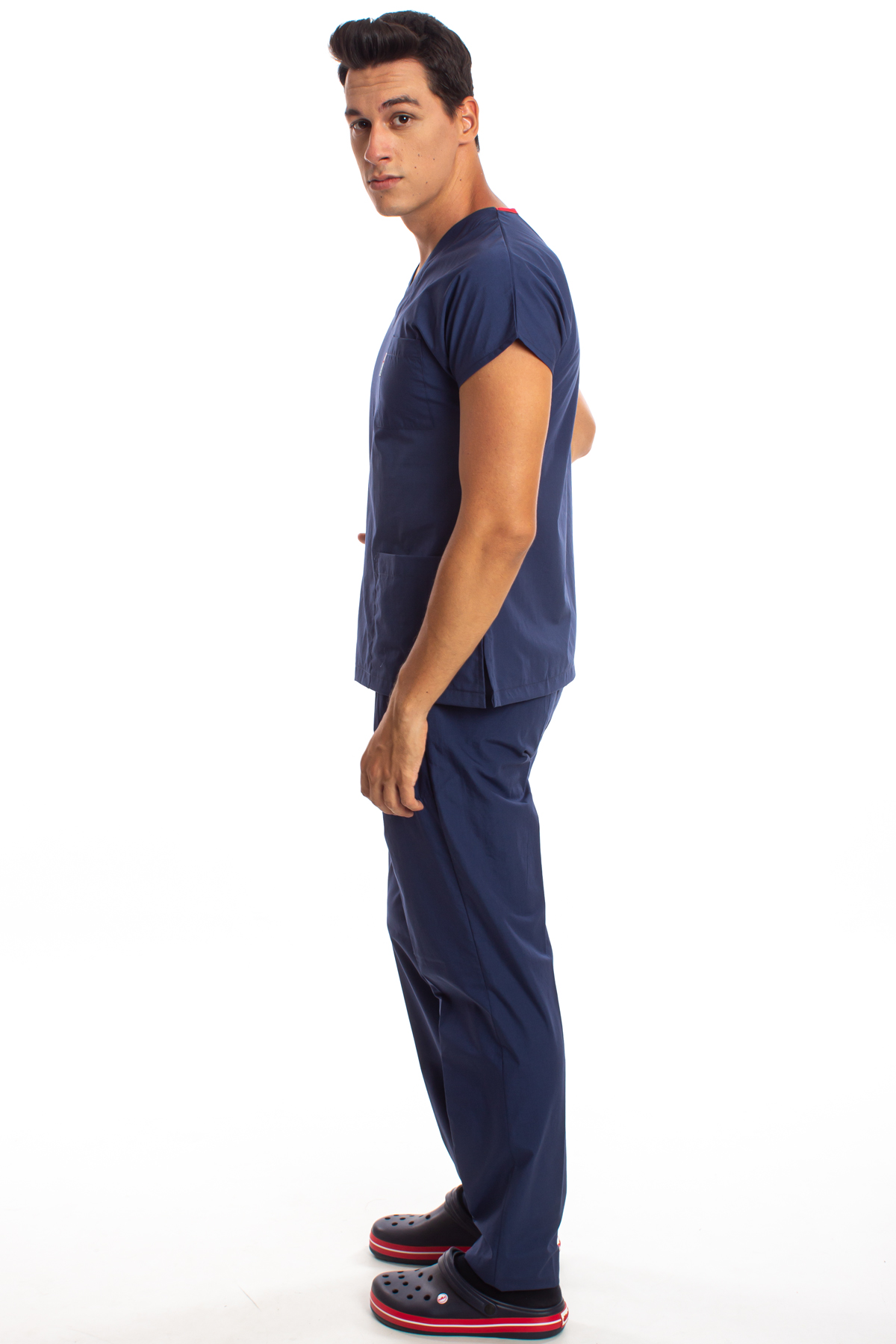 Petrol Mavisi Erkek Cerrahi Doktor Hemşire Scrubs Forma Takım