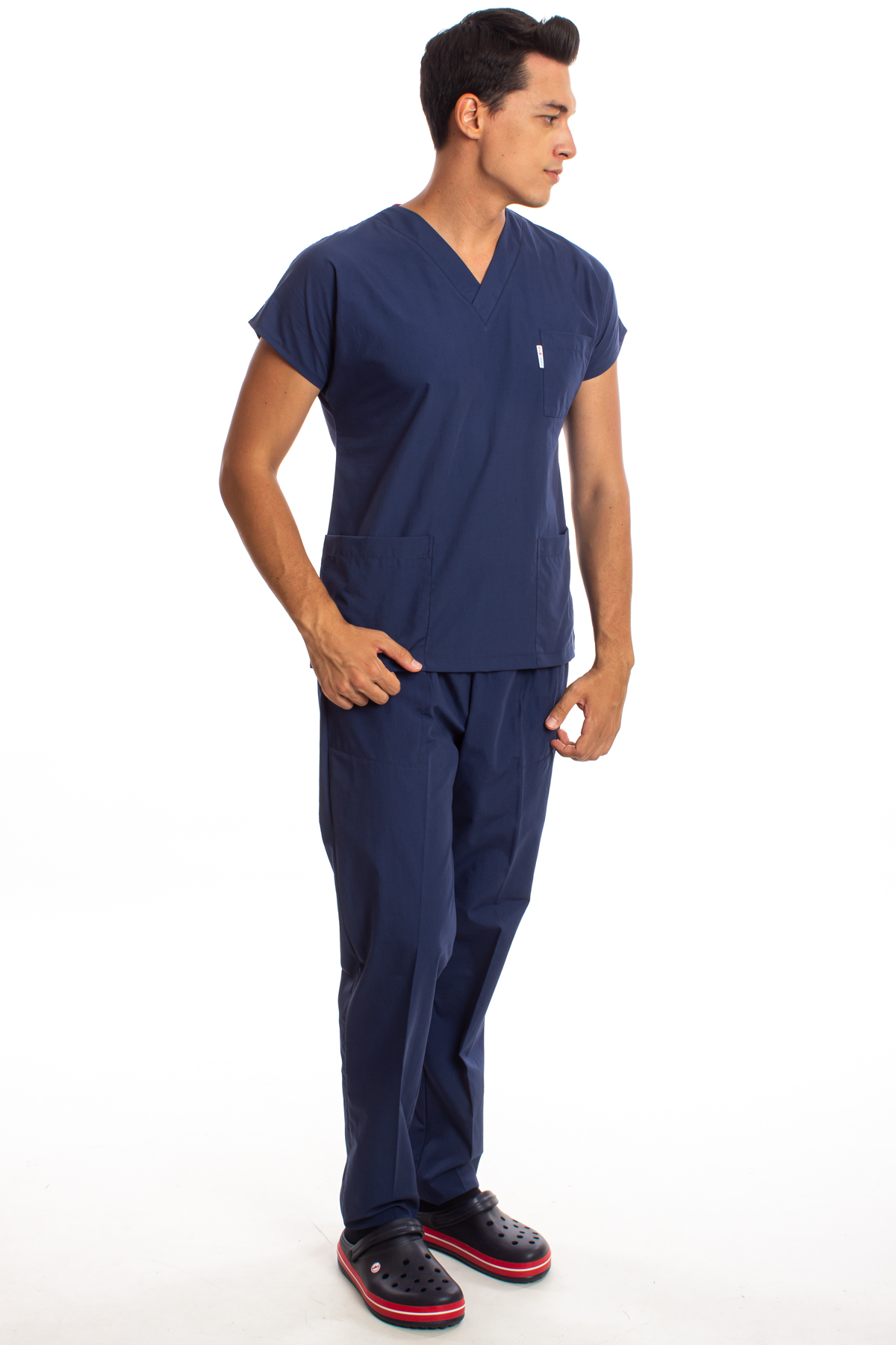 Petrol Mavisi Erkek Cerrahi Doktor Hemşire Scrubs Forma Takım