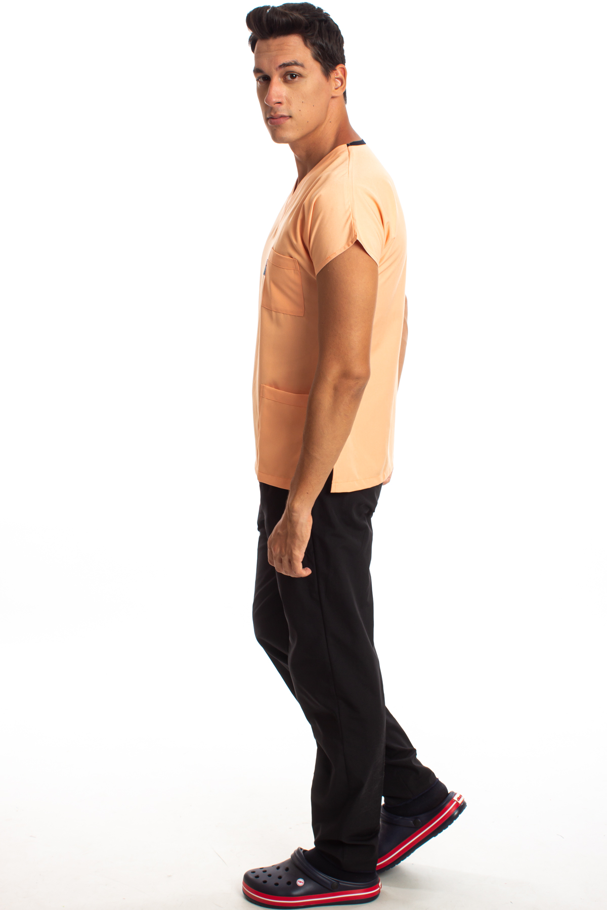 Alpaka Üst Kavuniçi Alt Siyah Erkek Cerrahi Doktor Hemşire Scrubs Forma Takım