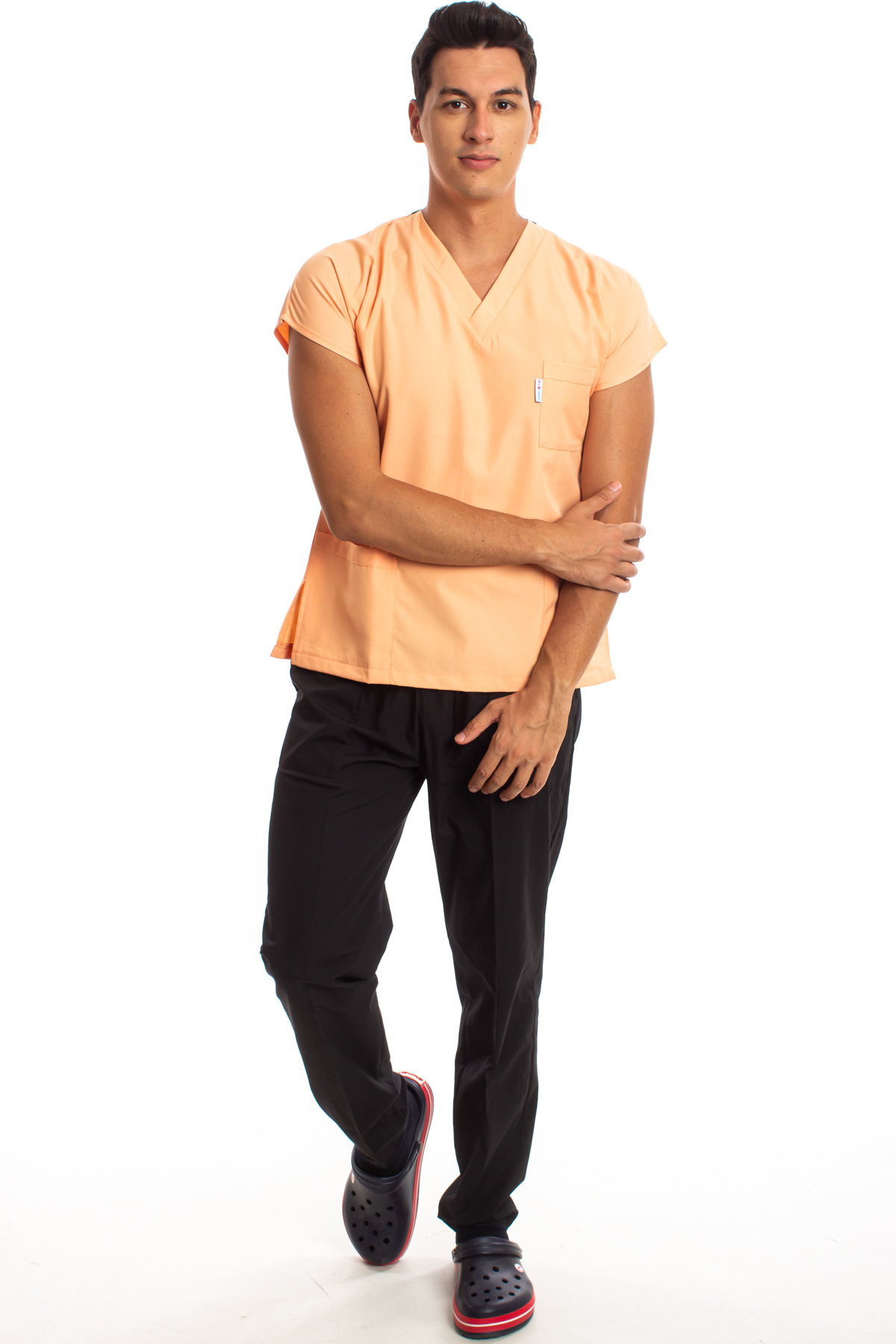 Alpaka Üst Kavuniçi Alt Siyah Erkek Cerrahi Doktor Hemşire Scrubs Forma Takım