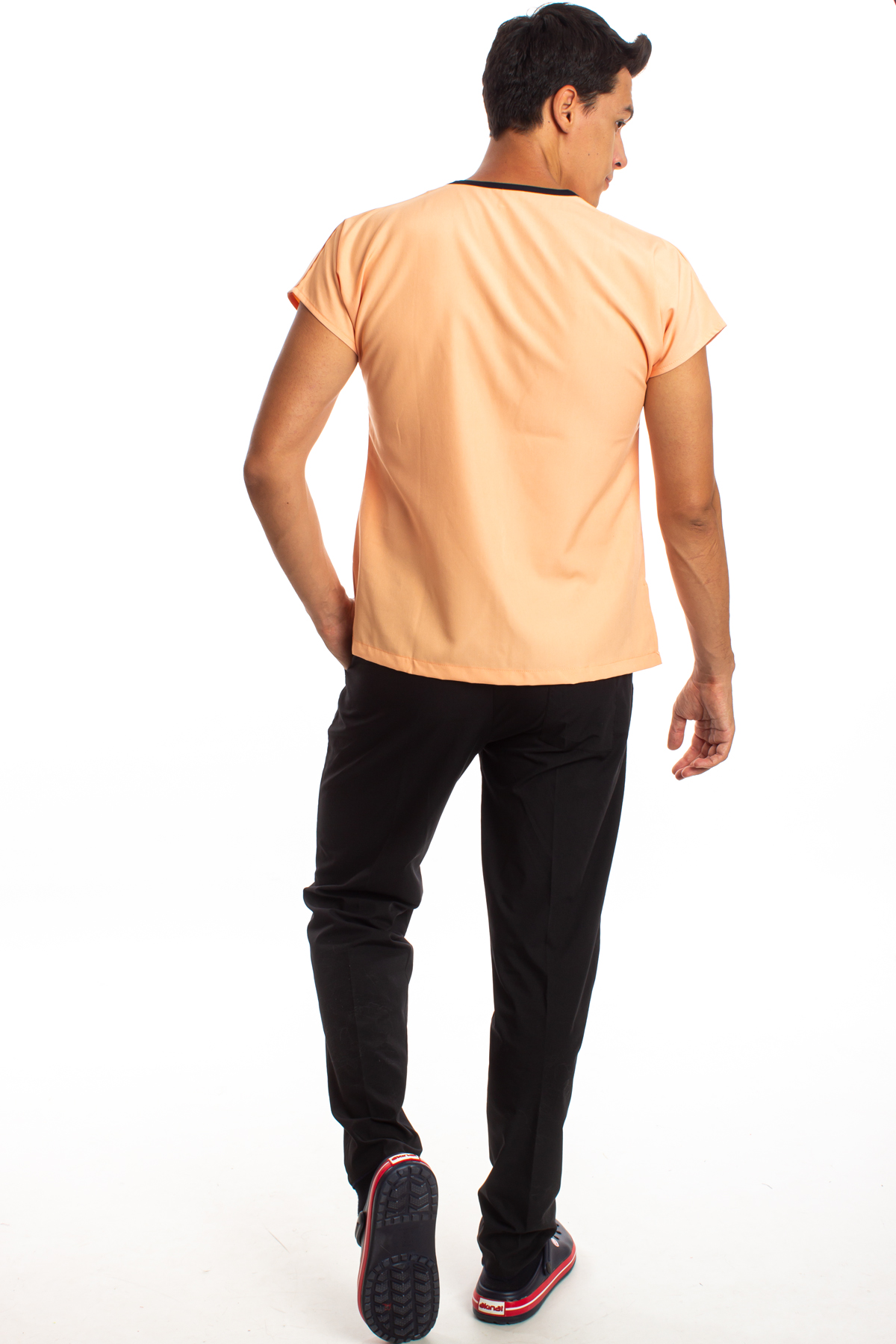 Alpaka Üst Kavuniçi Alt Siyah Erkek Cerrahi Doktor Hemşire Scrubs Forma Takım