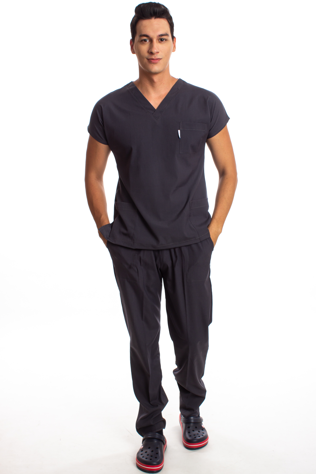 Premium Likralı Kumaş Erkek Cerrahi Doktor Hemşire Füme Forma Takım