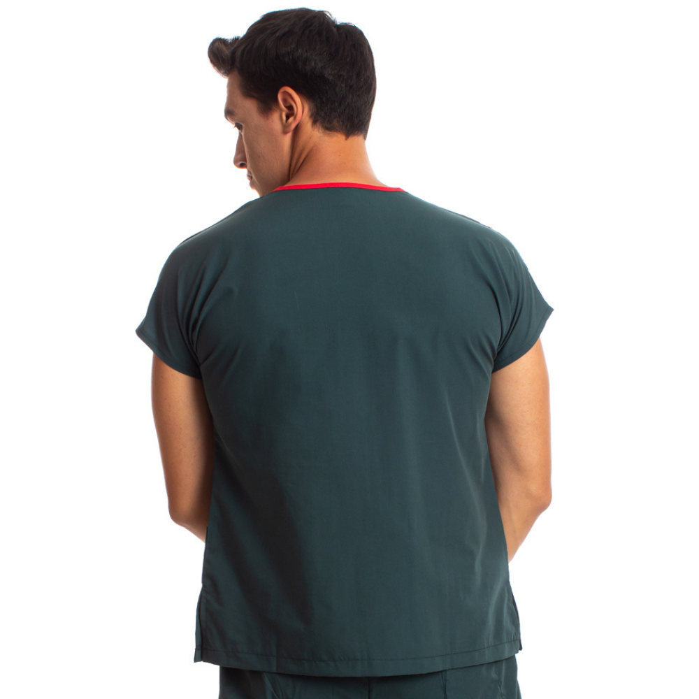 Avcı Yeşili Erkek Cerrahi Doktor Hemşire Scrubs Forma Üst