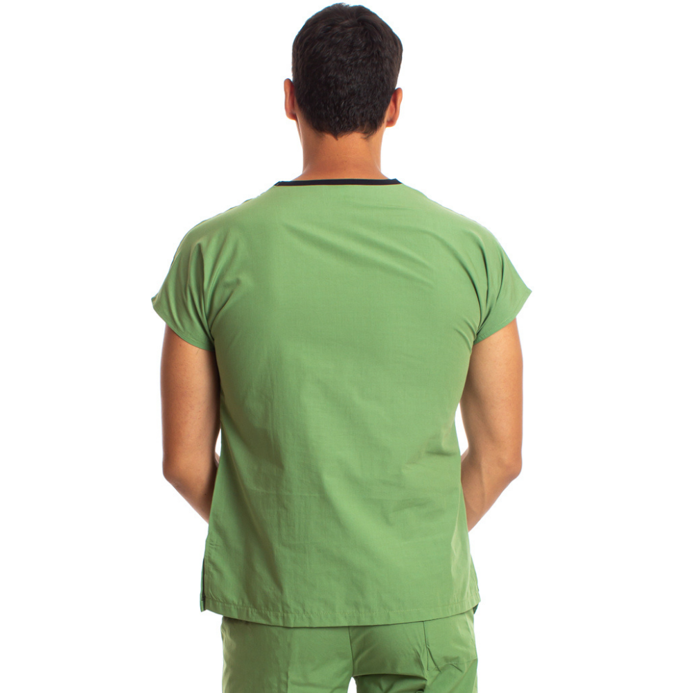 Fıstık Yeşili Erkek Cerrahi Doktor Hemşire Scrubs Forma Üst