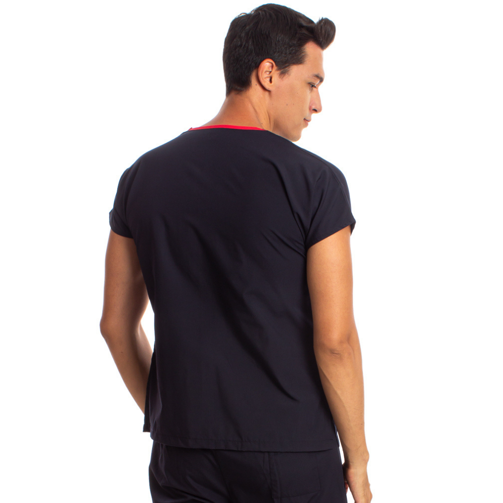 Lacivert Erkek Cerrahi Doktor Hemşire Scrubs Forma Üst