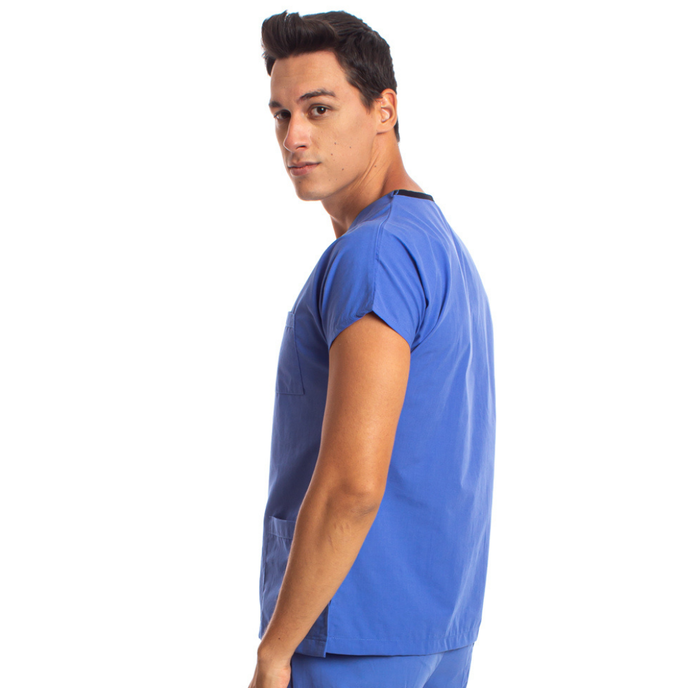 Parlement Mavisi Erkek Cerrahi Doktor Hemşire Scrubs Forma Üst
