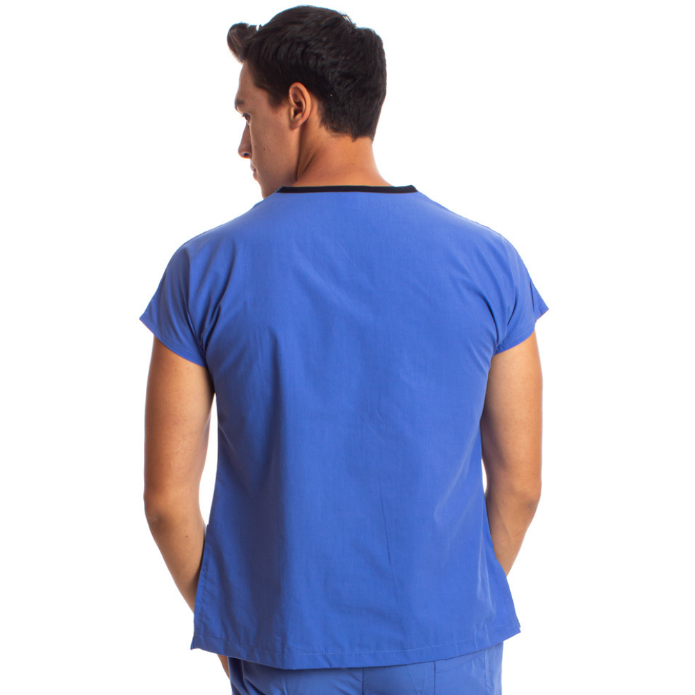 Parlement Mavisi Erkek Cerrahi Doktor Hemşire Scrubs Forma Üst
