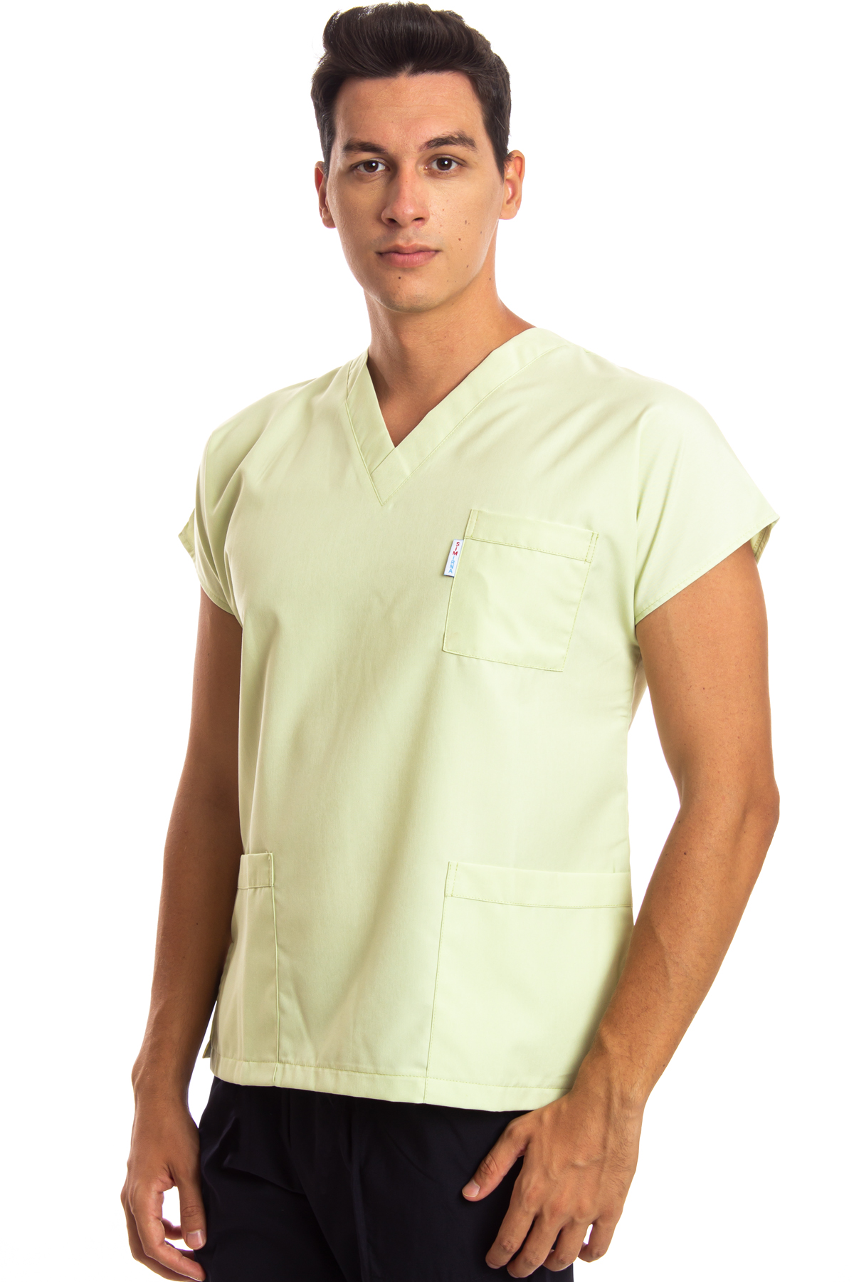 Alpaka Açık Yeşil Erkek Cerrahi Doktor Hemşire Scrubs Forma Üst