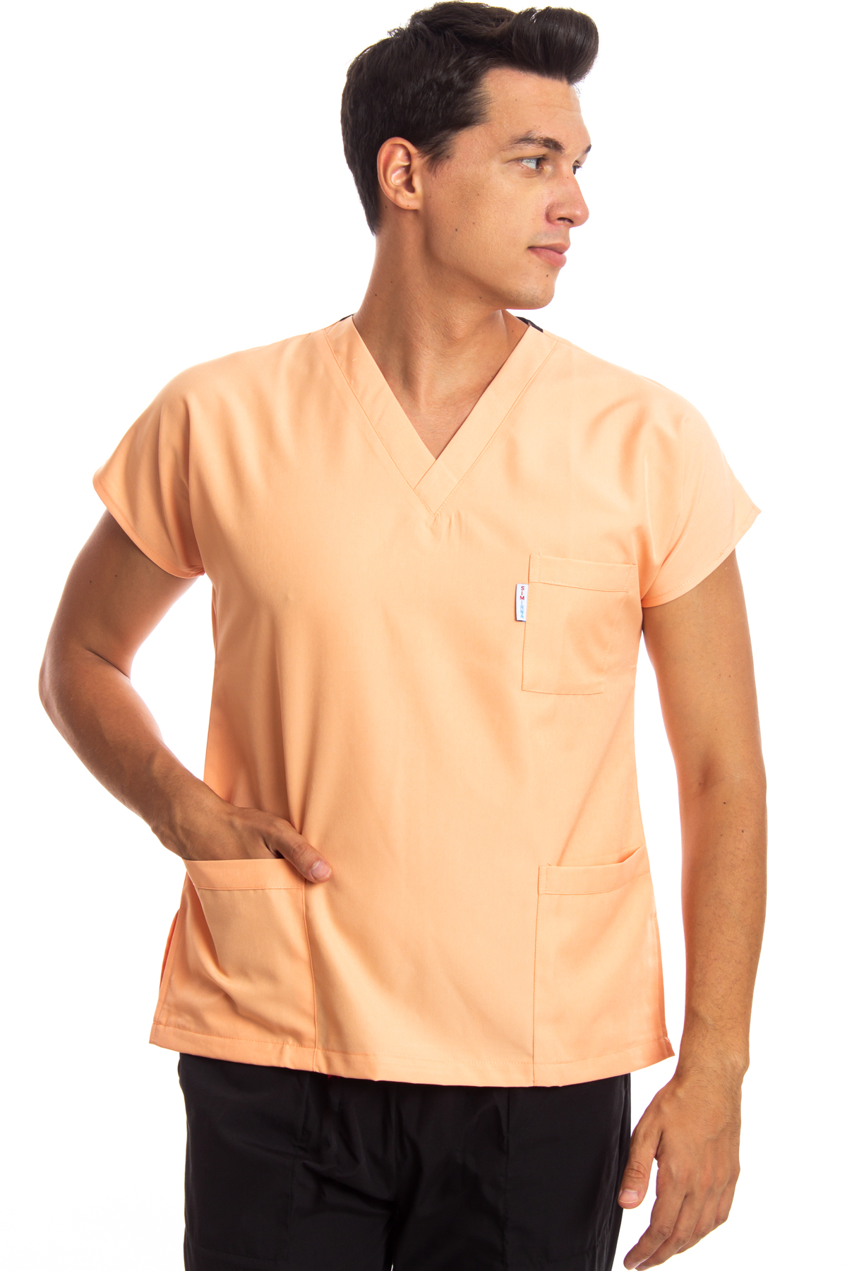 Alpaka Kavuniçi Erkek Cerrahi Doktor Hemşire Scrubs Forma Üst