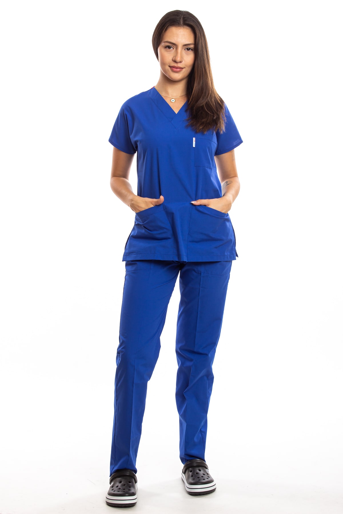 Saks Mavisi Cerrahi Doktor Hemşire Scrubs Takım